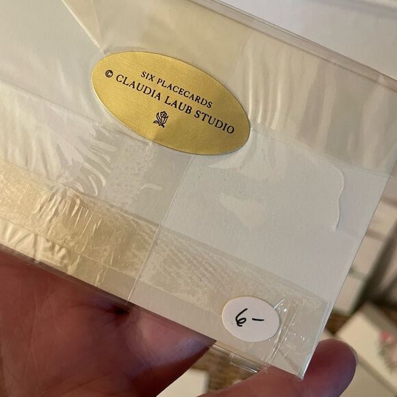 Pine Wood Place Setting Holders Caspari & Claudia Laub 1988 Die Cut Place Cards - Picture 8 of 16